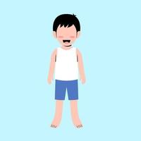 Little Boy Character Standing Illustration vector