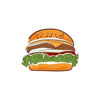tasty hamburger illustration creative design vector