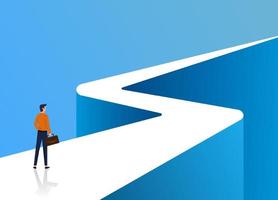 Businessman standing on long winding path going to success in the future, Business journey to achieve more vector