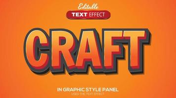 3D editable text effect craft theme vector