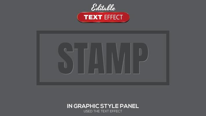3D editable text effect stamp theme