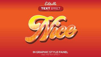 3D editable text effect nice theme vector