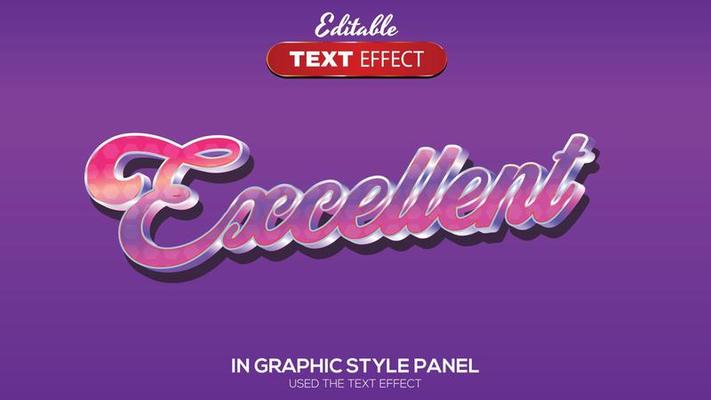 3D editable text effect excellent theme