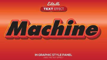 3D editable text effect machine theme vector