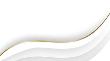 White wave abstract with golden lines background vector