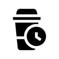 icono de tiempo de café para su sitio web, móvil, presentación y diseño de logotipo. vector