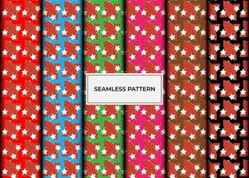 Set of seamless patterns with stars and stripes. Colorful backgrounds. vector