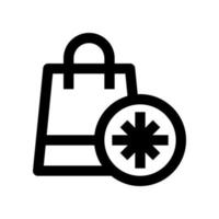 icono de bolsa de compras para su sitio web, móvil, presentación y diseño de logotipo. vector