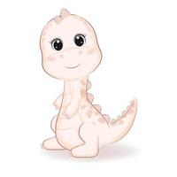 Cute Little Dinosaur cartoon illustration vector