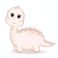 Cute Little Dinosaur cartoon illustration vector