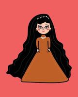 Beautiful Girl In Gown Free Vector