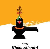 Happy Maha Shivratri Indian Hindu Festival Celebration Vector Illustrations