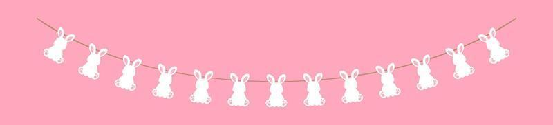 Cute Easter rabbit bunting clipart vector