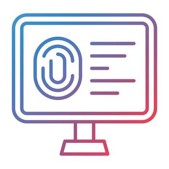 Fingerprint Database Line Gradient Icon vector