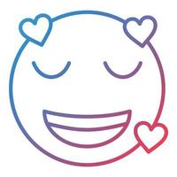 Smiling Face with Heart Eyes Line Gradient Icon vector