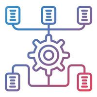 icono de gradiente de línea de algoritmo vector