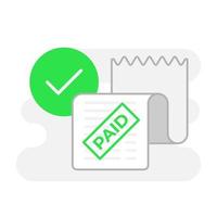 payment success, paid bill concept illustration flat design vector eps10. modern graphic element for landing page, empty state ui, infographic, icon