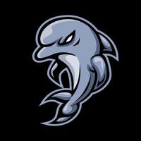 Dolphin mascot logo design vector with modern illustration concept style for badge, emblem and t-shirt printing. Illustration of a dolphin carrying a crystal ball for esports team