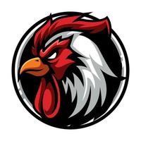 Rooster head mascot logo template vector