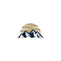 diseño de logotipo de montaña, logotipo de vistas a la montaña vector