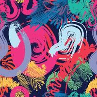 Abstract Colorful Hand Drawn Brush Seamless Pattern vector