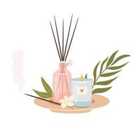 Aroma therapy, relaxation concept, vector illustration