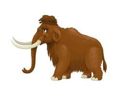 personaje animal extinto de la edad de hielo mamut de dibujos animados vector