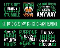 Paquete de diseño de camisetas del día de San Patricio. feliz paquete de ilustración de celebración del día de san patricio. diseño de san patricio para tarjeta, pancarta, taza y camiseta vector