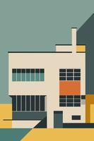 ilustración de un edificio de fábrica en un estilo plano sobre un fondo verde vector