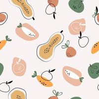 Seamless abstract colorful fruits pattern background vector