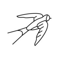 golondrina pájaro línea icono vector ilustración