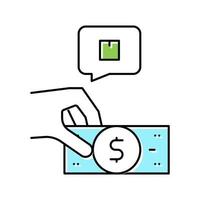 ilustración de vector de icono de color de caja de compra de cliente