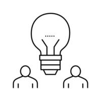 colleagues idea line icon vector illustration