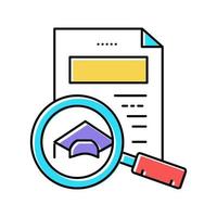 educational diploma research color icon vector illustration