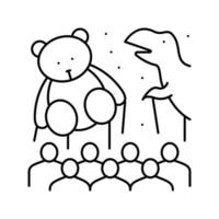 inflatable figure parade line icon vector illustration