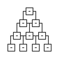ilustración de vector de icono de línea de diagrama de jerarquía