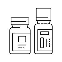 bottles with homeopathy medical drug line icon vector illustration