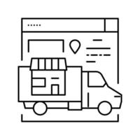 Ilustración de vector de icono de línea de servicio de distribución y entrega