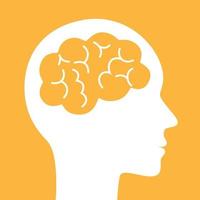 Human brain silhouette vector