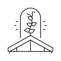 gardening on house roof line icon vector illustration