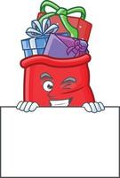 Santa bag full of gift cartoon vector