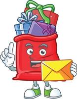 Santa bag full of gift cartoon vector