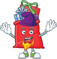 Santa bag full of gift cartoon vector