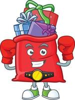 Santa bag full of gift cartoon vector