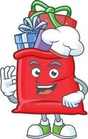 Santa bag full of gift cartoon vector