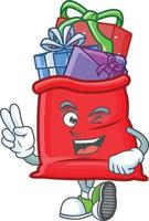 Santa bag full of gift cartoon vector