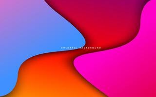 Abstract papercut overlap layer wave shape gradient color background vector