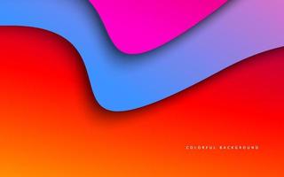 Abstract papercut overlap layer wave shape gradient color background vector