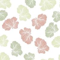 Seamless pattern with hibiscus flowers. Vintage floral background. vector