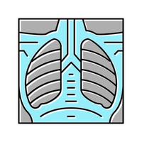 Ilustración de vector de icono de color de rayos x de pulmones